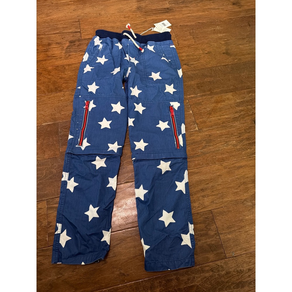 Mini Boden Kids Venice Blue Stars Zip-Off Convertible Pants Shorts 10Y B1475 NWT